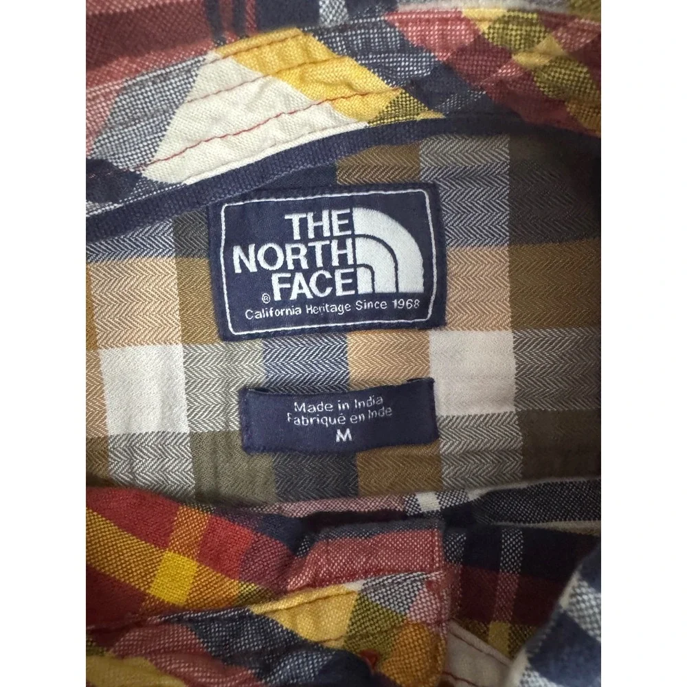 The North Face Plaid Flannel Long Sleeve Button Down Shirt Red Yellow‎ Mens M